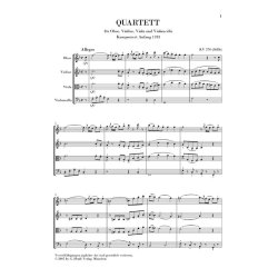 W.A. Mozart: Oboe Quartet in F K.370 / 368b (Henle Urtext Edition)
