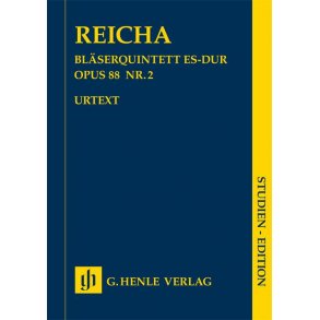 Anton Reicha: Quintet For Wind Instruments In E flat Op.88 No.2 (Study Score)