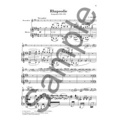 Claude Debussy: Rhapsody For Alto Saxophone And Orchestra (Piano Reduction)