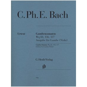 C.P.E. Bach: Gamba Sonatas Wq 88, 136, 137, Edition for Gamba (Viola)
