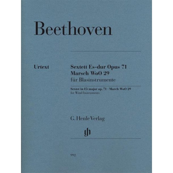 BEETHOVEN SEXTET IN Eb MAJOR OP71 MARCH WOO 29 WIND INST URTEXT BOOK