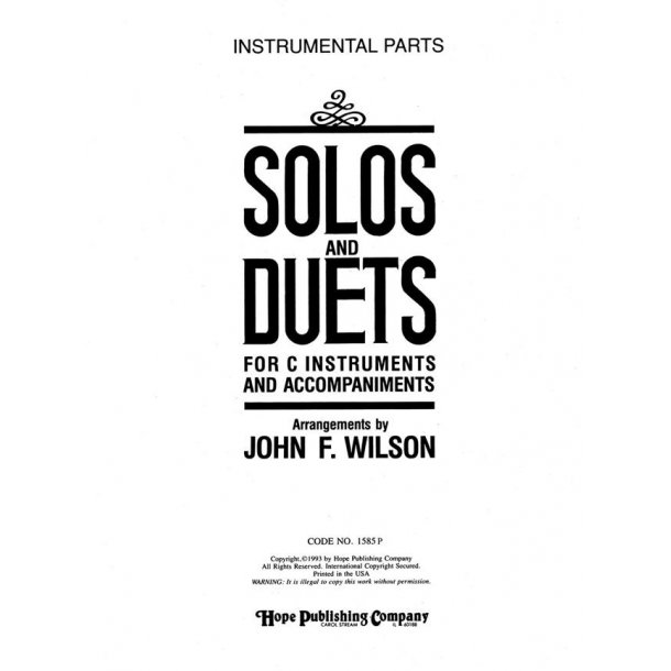 Solos and Duets C Instruments, Vol. 1