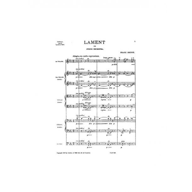 Frank Bridge: Lament (Score)