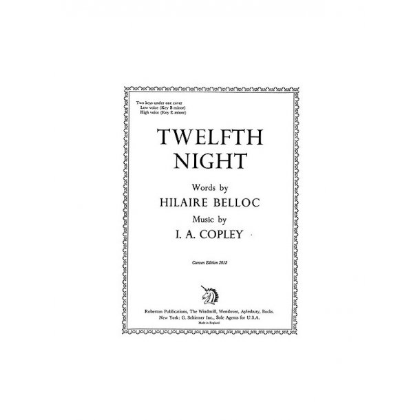 Copley Twelfth Night Vce Piano
