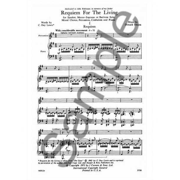 Donald Swann: Requiem For The Living Vocal Score