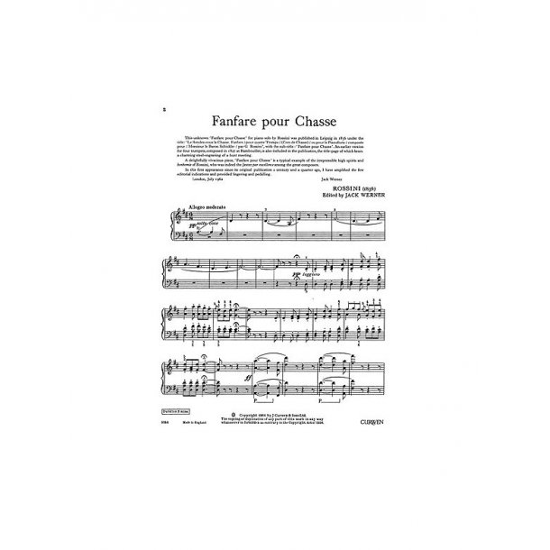 Rossini, G Fanfare Pour Chasse Piano