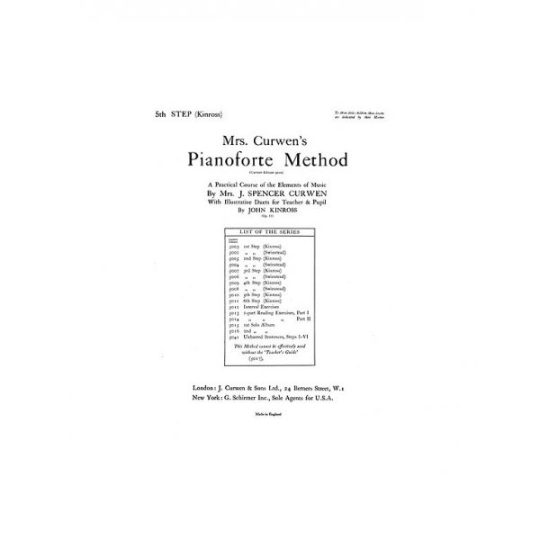 Mrs Curwen's Pianoforte Method 5th Step (Kinross)