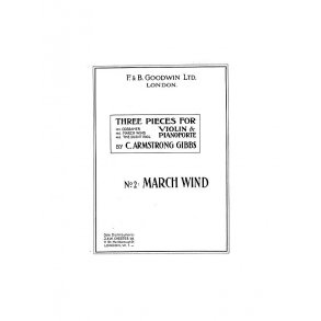 Armstrong Gibbs March Wind (No.2 Of Three Pieces) Violin/Piano