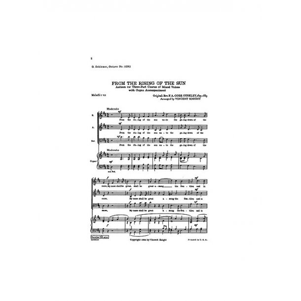 F.A. Gore Ouseley: From The Rising Of The Sun (SAB)