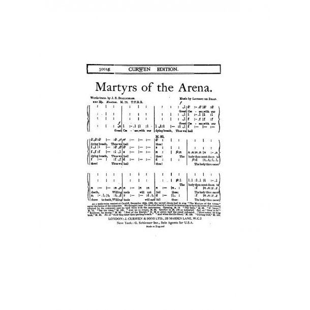 Bille, L Martyrs Of The Arena Ttbb Tonic