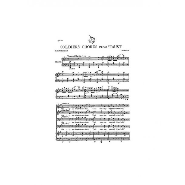 Gounod, C Soldiers Chorus From 'faust' Ttbb/Piano