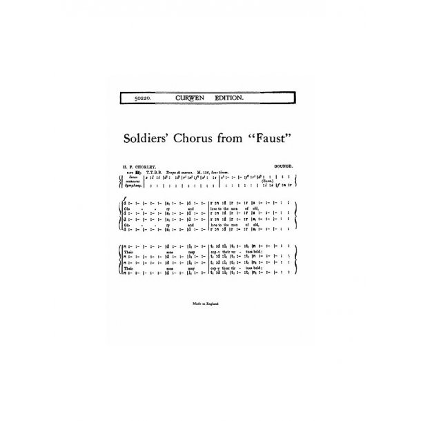 Gounod, C Soldiers Chorus Tonic Ttbb
