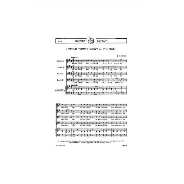 Macy, J Little Tommy Went A-fishing Ttbb/Piano