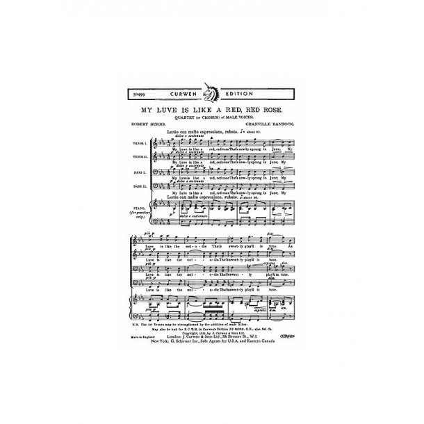 Bantock My Luve Is Like A Red, Red Rose Ttbb