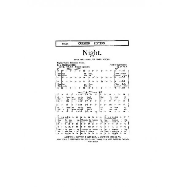 Schubert Night Ttbb Tonic
