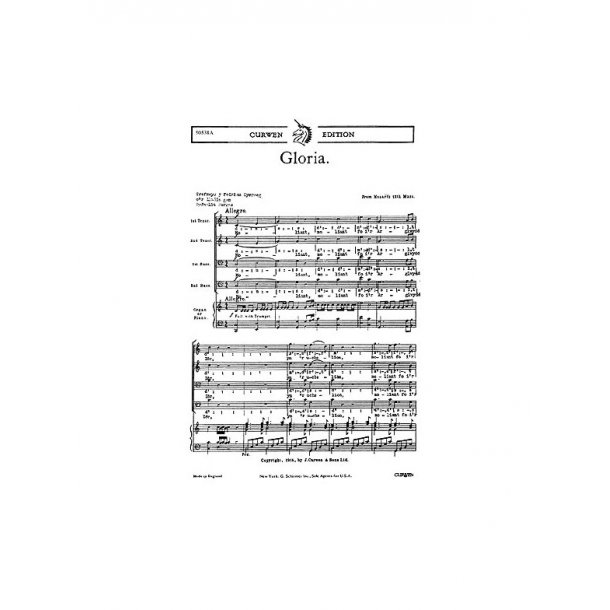 W.A. Mozart: Gloria (TTBB/Piano) - Welsh Text Edition