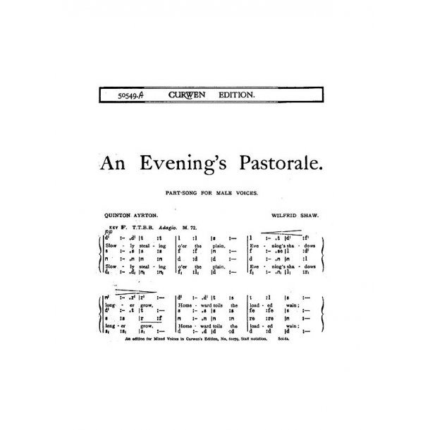 Shaw, W An Evening's Pastorale Ttbb/Tonic