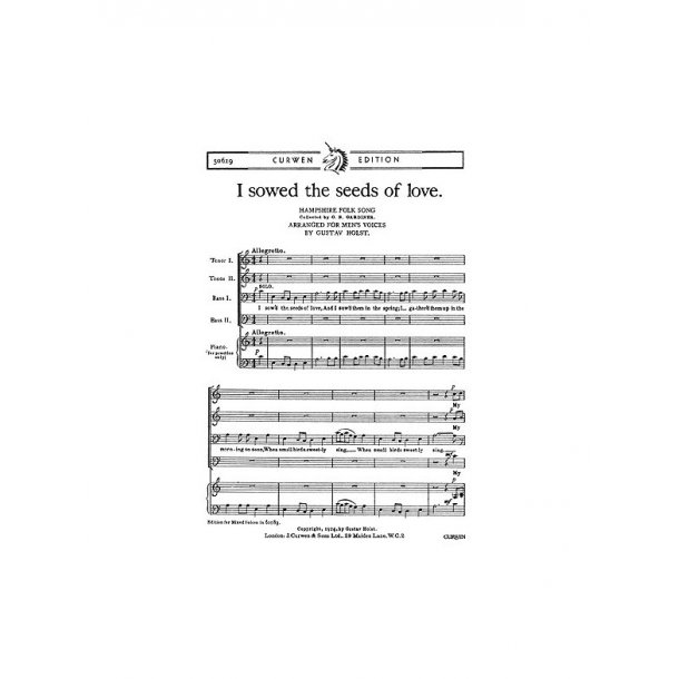 Holst: I Sowed The Seeds Of Love TTBB