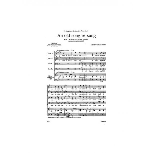 Armstrong Gibbs An Old Song Re-sung Ttbb (Unaccompanied)