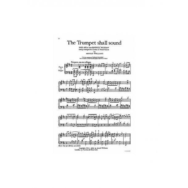 Handel, Gf The Trumpet Shall Sound Ttbb/Piano