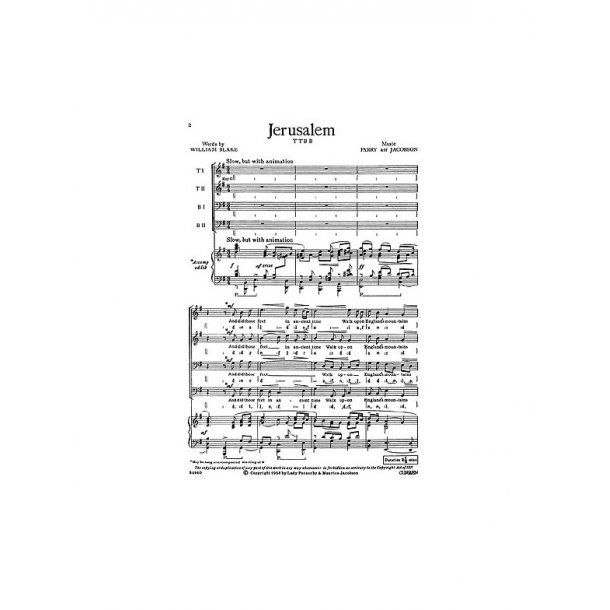 C. Hubert Parry: Jerusalem (TTBB)