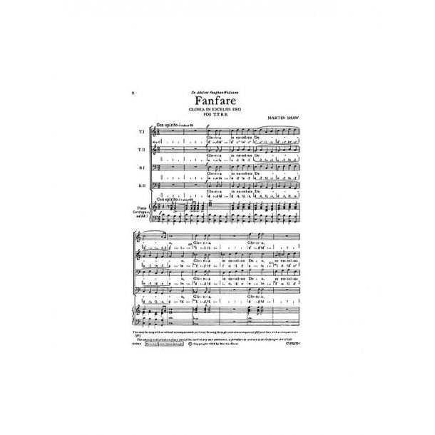 Shaw, M Fanfare Ttbb/Piano
