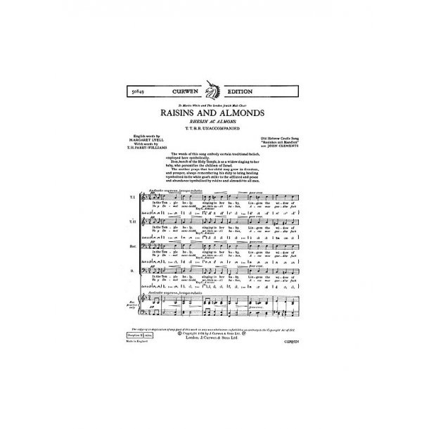 John Clements: Raisins And Almonds (TTBB)