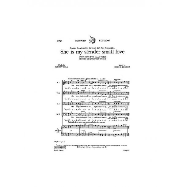 Eric Thiman: She Is My Slender Small Love