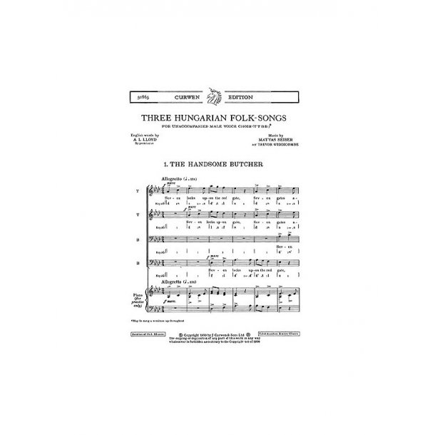 Seiber, M Three Hungarian Folk-songs Ttbb