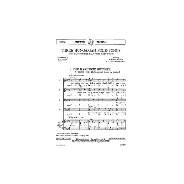 Seiber 3 Hungarian Folk-songs (Welsh) Ttbb