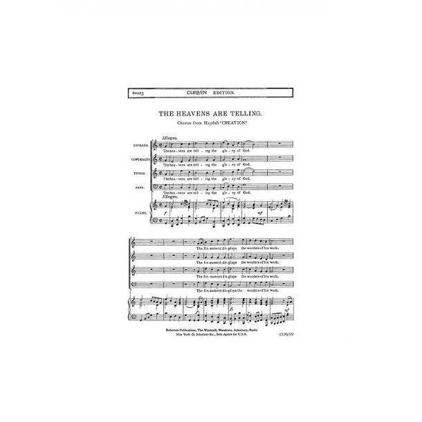 Haydn The Heavens Are Telling Satb Piano