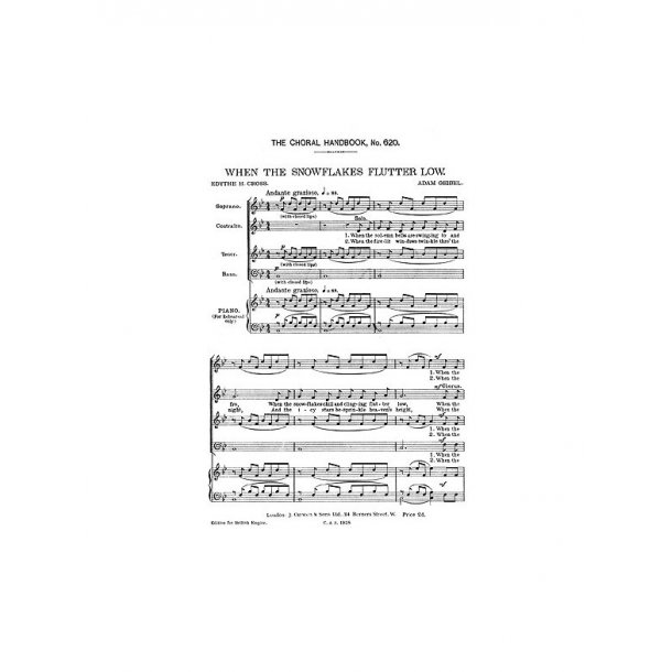 Geibel When The Snowflakes Flutter Low Satb