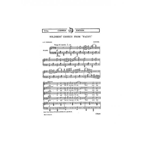 Gound Soldiers Chorus Faust Satb