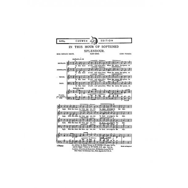 Pinsuti, C In This Hour Of Softened Splendour Satb
