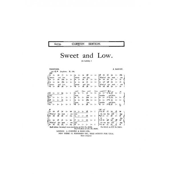 Joseph Barnby: Sweet And Low (SATB Tonic Sol-Fa)