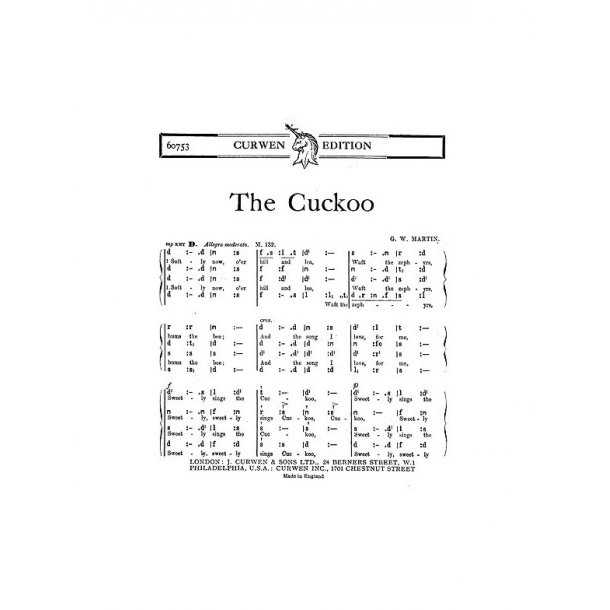 Martin The Cuckoo Satb Tonic