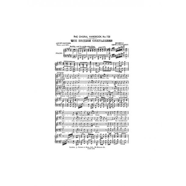 Macfarren British Grenadiers Satb