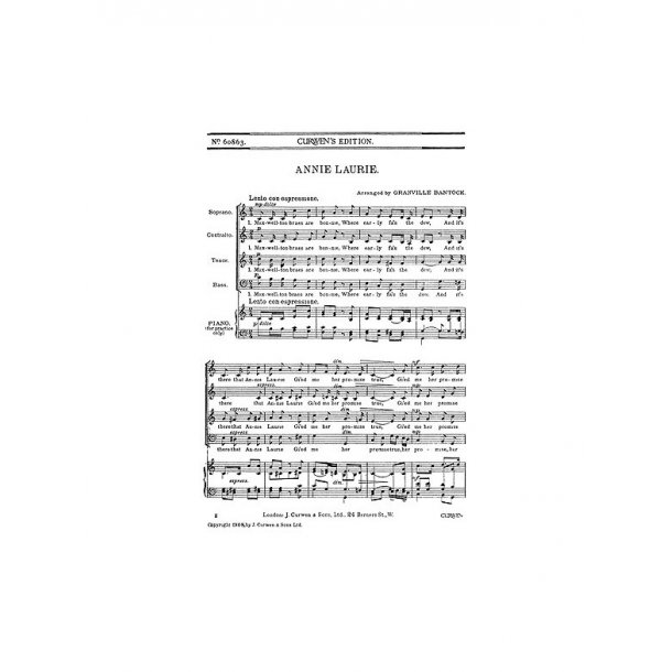 Bantock, G Annie Laurie Satb