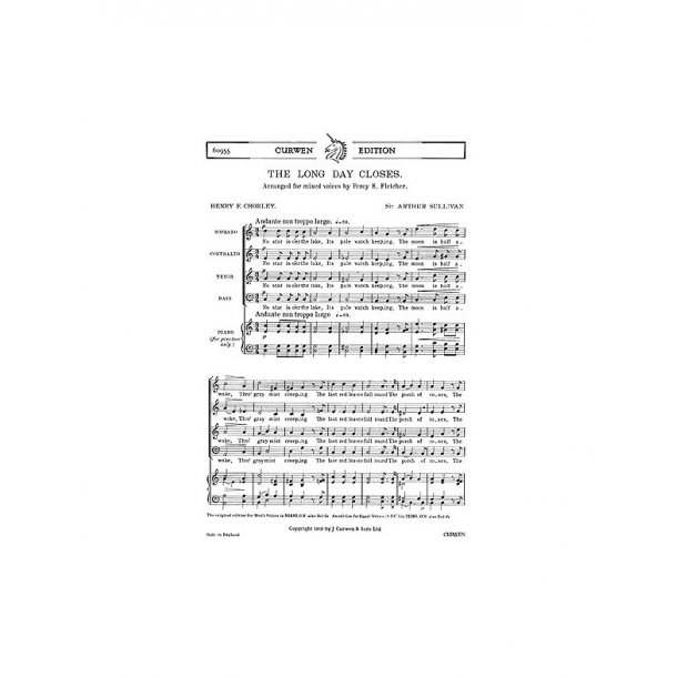 Arthur Sullivan: The Long Day Closes (SATB)