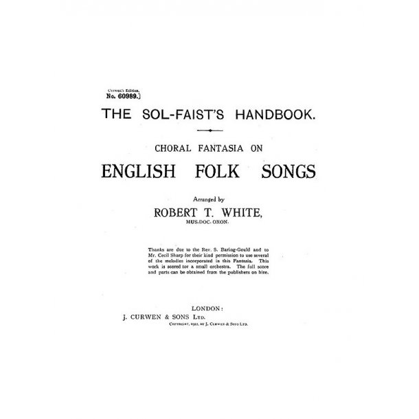White English Folksongs Ttbb Tonic