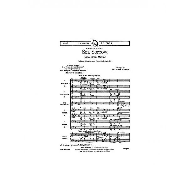 Bantock, G Sea Sorrow 2satb+a Solo