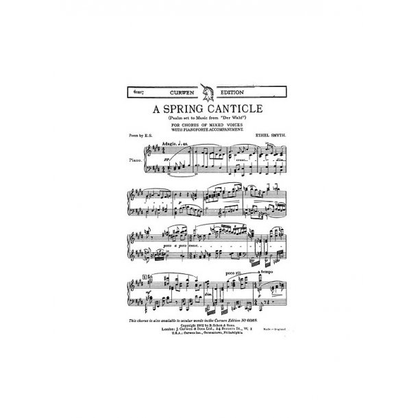 Ethel Smyth: A Spring Canticle From 'Der Wald' (Vocal Score)
