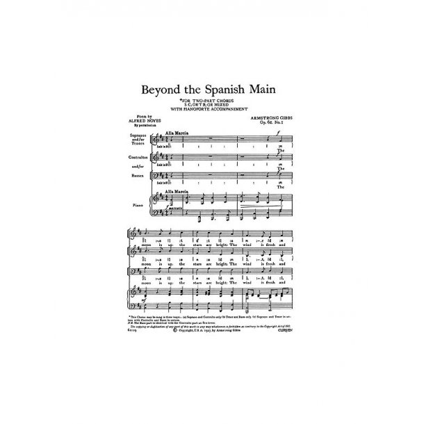 Cecil Armstrong Gibbs: Beyond The Spanish Main (2 Part/Piano)