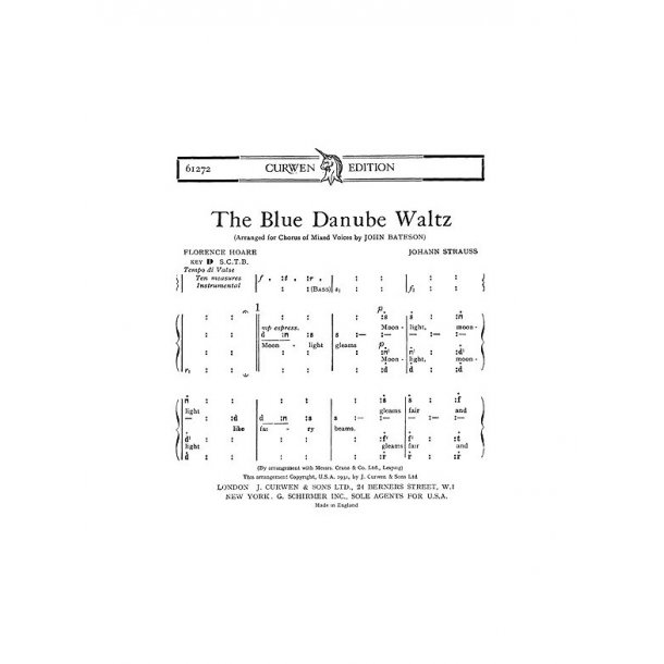Strauss The Blue Danube Waltz Satb Tonic Solfa