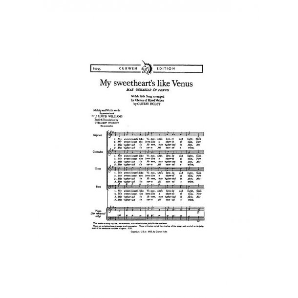 Holst, G My Sweetheart's Like Venus Satb