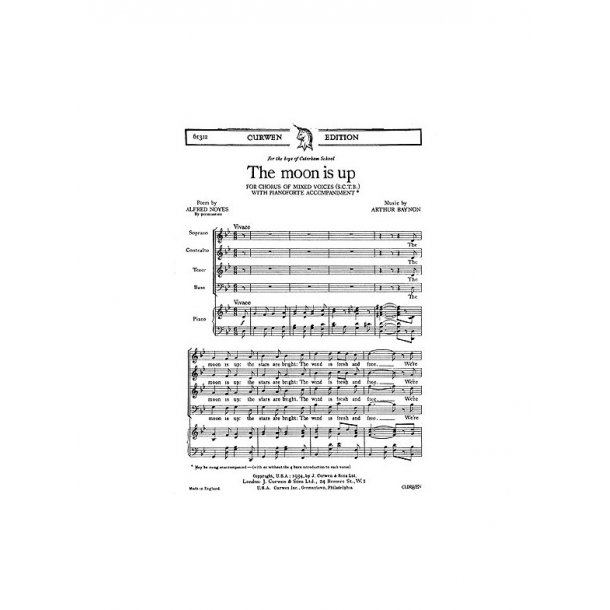 Baynon The Moon Is Up Satb