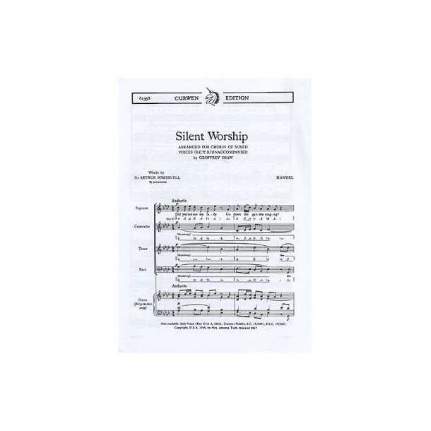 Handel: Silent Worship SATB