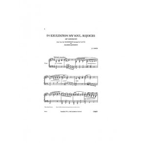 Bach, Js In Exultation My Soul Rejoices Satb/Piano