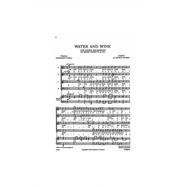 Joseph Haydn: Water And Wine (Arr. Maurice Jacobson)