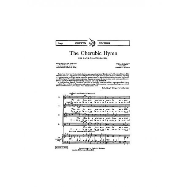 Tchaikovsky The Cherubic Hymn Satb